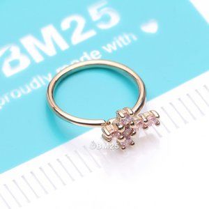 14 Karat Gold Brilliant Sparkle Cross Bendable Hoop Ring